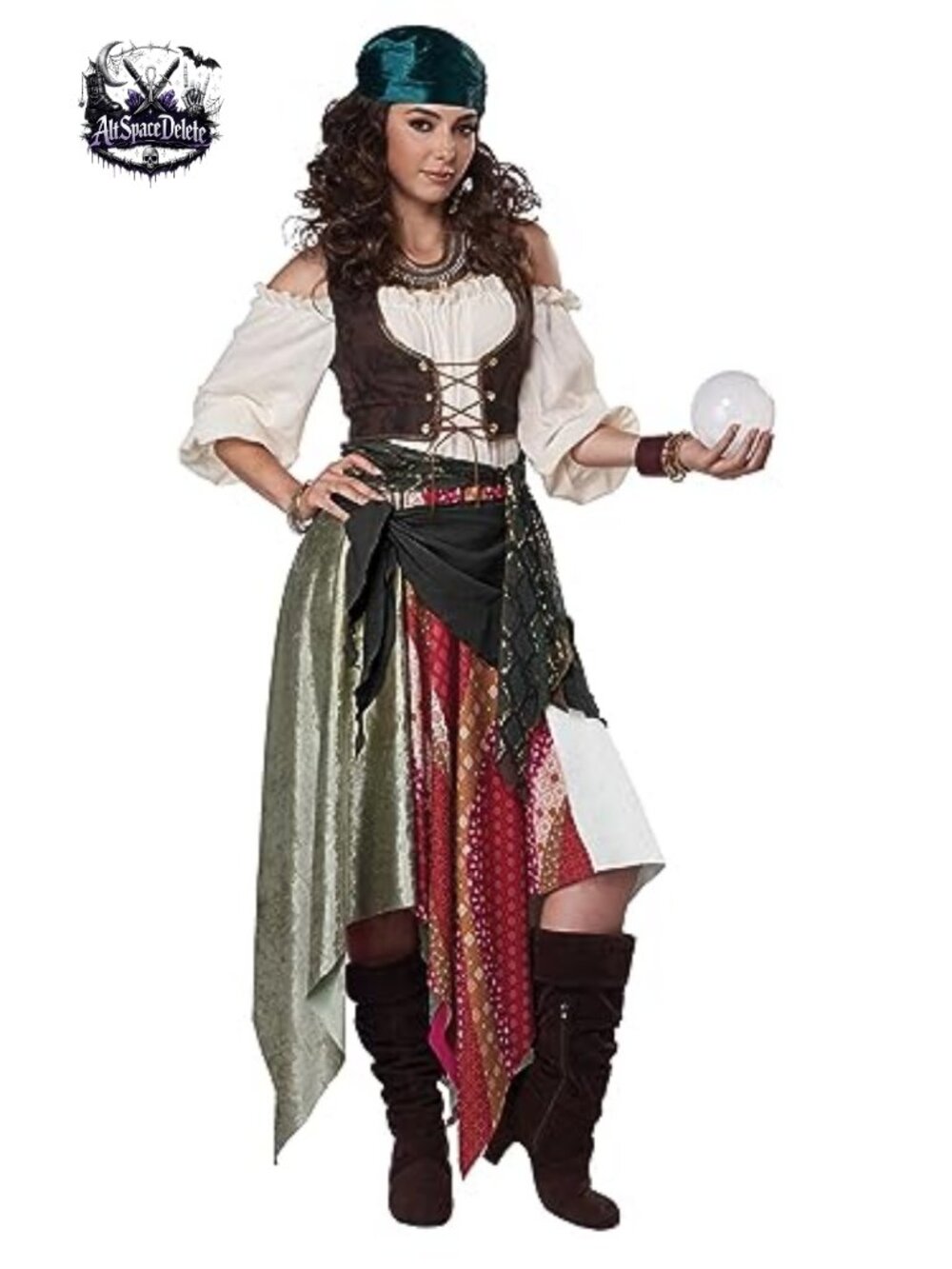 Adult Medieval Gypsy Renaissance Costume Dress Sash Head Tie Small